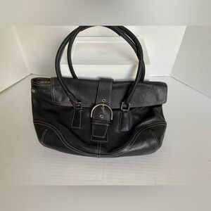 Vintage Coach Hampton Soho Satchel Flap Black Purse Classic Womens Medium Buckle